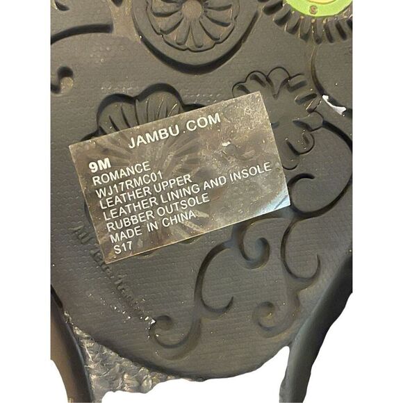 Jambu Romance Black Leather Memory Foam Wedge Sandals Size 9 - Picture 8 of 11